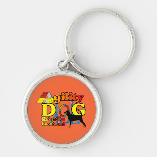 Black and Tan Coonhound Agility Schlüsselanhänger (Vorne)