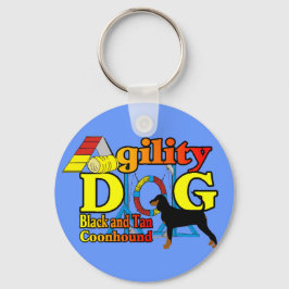 Black_and_Tan_Coonhound-Agility Schlüsselanhänger