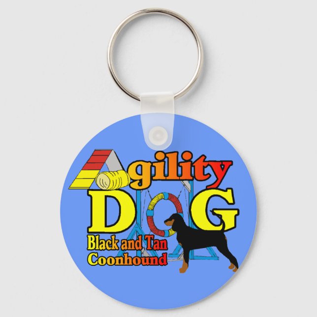 Black_and_Tan_Coonhound-Agility Schlüsselanhänger (Vorderseite)