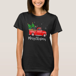Black and Tan Coonhound Dog Riding Red Truck Chris T-Shirt