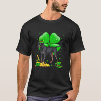 Black and Tan Coonhound Hund Lucky Charm St. Patri T-Shirt