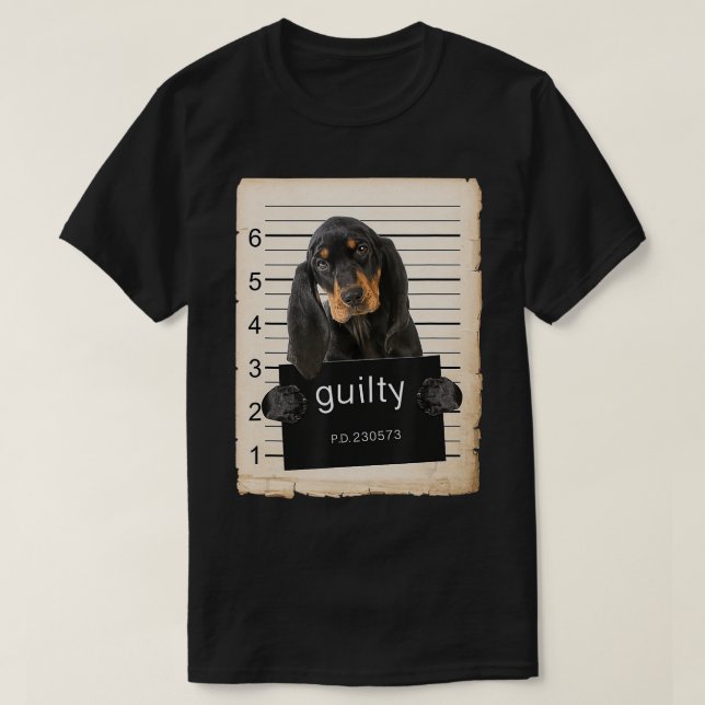 Black and Tan Coonhound Hund Tasse erschossen TShi T-Shirt (Design vorne)