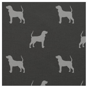 Black and Tan Coonhound Silhouetten Gemustert Stoff