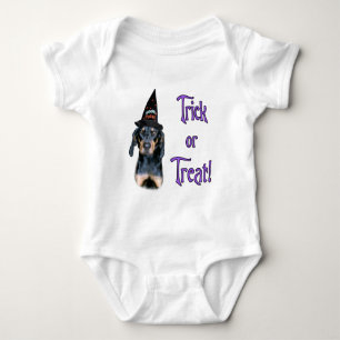 Black and Tan Coonhound Trick Baby Strampler