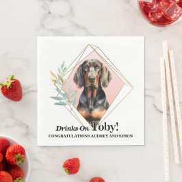 Black and Tan Coonhound Wedding Napkins mit Hunden Serviette