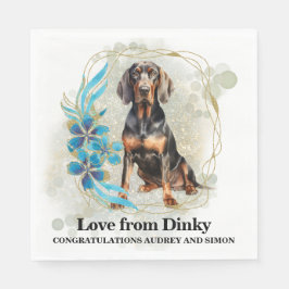 Black and Tan Coonhound Wedding Napkins mit Hunden Serviette