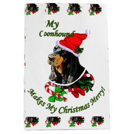 Black and Tan Coonhound Weihnachten Mittlere Geschenktüte