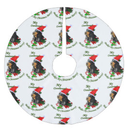 Black and Tan Coonhound Weihnachten Polyester Weihnachtsbaumdecke