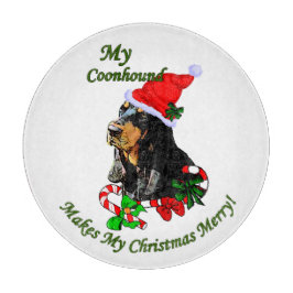 Black and Tan Coonhound Weihnachten Schneidebrett