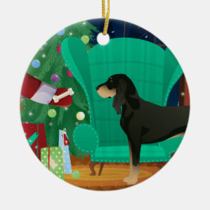 Black and Tan Coonhound Weihnachten Weihnachten We Keramik Ornament