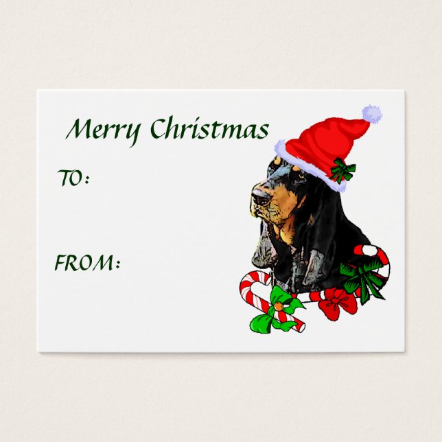 Black and Tan Coonhound Weihnachts-Geschenketikett (Vorderseite)