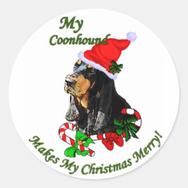 Black and Tan Coonhound Weihnachtsgeschenke Runder Aufkleber