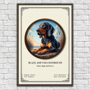 Black and Tan Coonhound Zoologie-Serie Poster