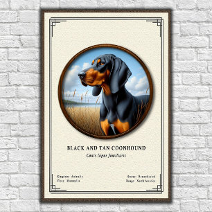 Black and Tan Coonhound Zoologie-Serie Poster