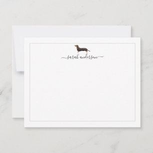 Black and Tan Dachshund Border Personalized Mitteilungskarte