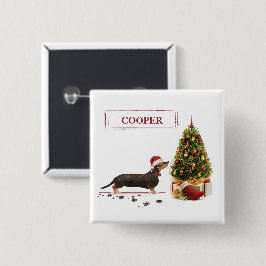 Black and Tan Dackel Funny Christmas Dog Button