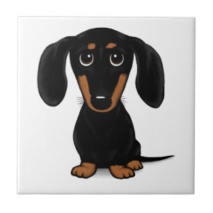 Black and Tan Dackel Niedlich Weiner Dog Fliese
