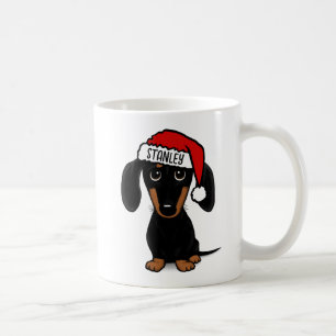 Black and Tan Dackel Santa Dog Individuelle Name Kaffeetasse