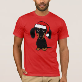 Black and Tan Dackel Santa Niedlich Dackel Hund T-Shirt