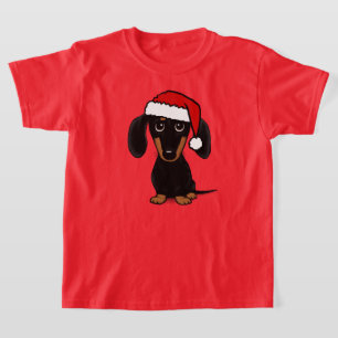 Black and Tan Dackel Santa Niedlich Dackel Hund T-Shirt