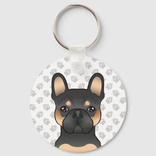 Black And Tan French Bulldog / Französischer Niedl Schlüsselanhänger