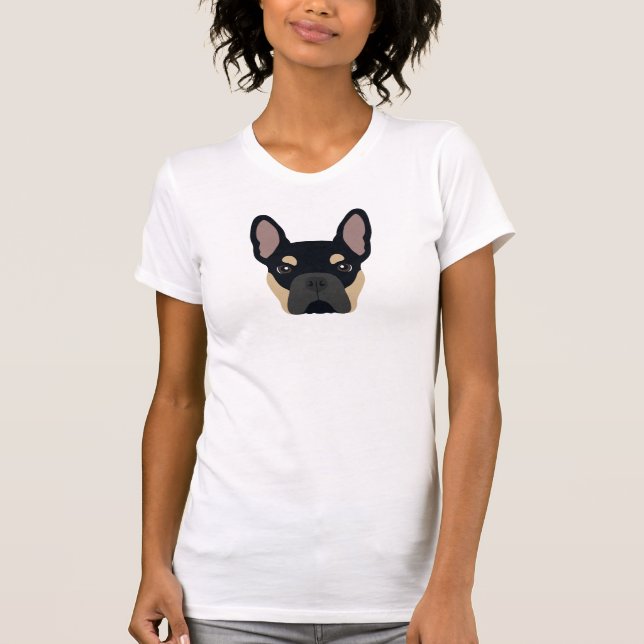 Black and Tan Frenchie Dog Mama T-Shirt (Vorderseite)