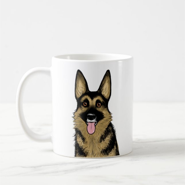 Black and Tan German Shepherd Dog Kaffeetasse (Links)