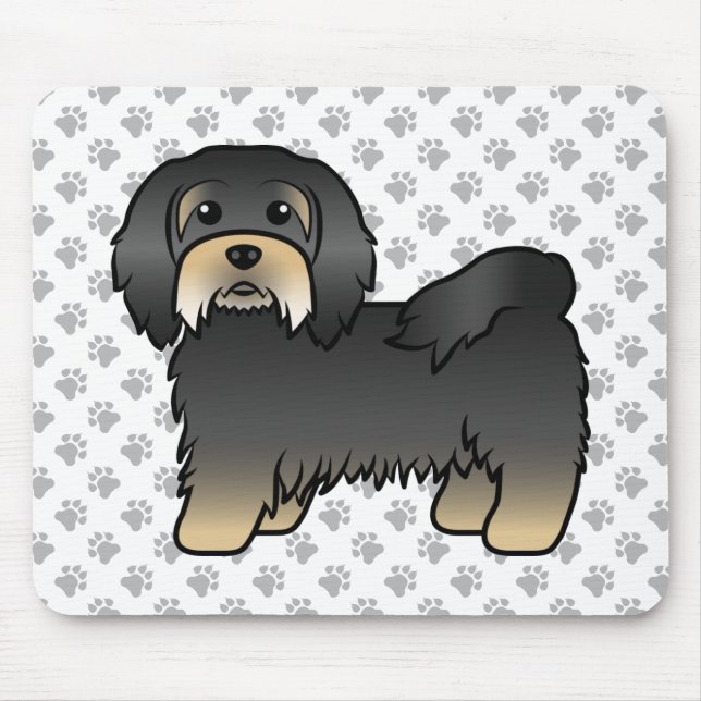 Black and Tan Havanese Niedlich Cartoon Dog Mousepad (Vorne)