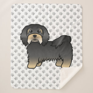 Black and Tan Havanese Niedlich Cartoon Dog Sherpadecke