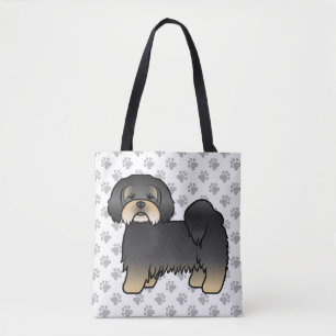 Black and Tan Lhasa Apso Niedlicher Cartoon Dog &