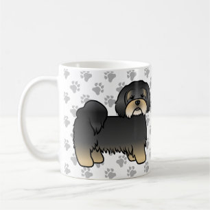 Black and Tan Lhasa Apso Niedlicher Cartoon Dog Kaffeetasse
