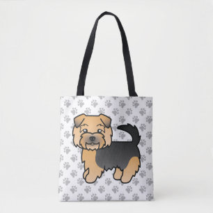 Black and Tan Norfolk Terrier Cartoon Dog & Paws