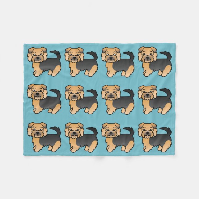 Black and Tan Norfolk Terrier Fleecedecke (Vorderseite (Horizontal))