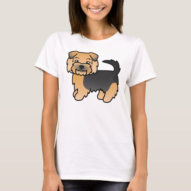 Black and Tan Norfolk Terrier Niedlicher Cartoon D T-Shirt (Vorderseite)