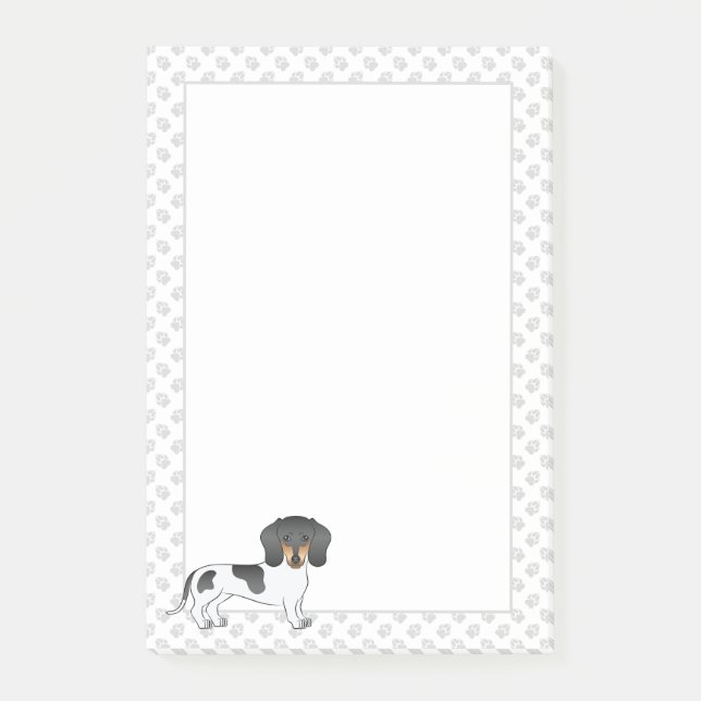 Black and Tan Piebald Kurz Hair Dackel & Paws Post-it Klebezettel (Vorderseite)