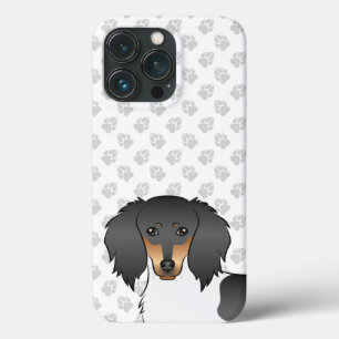 Black and Tan Piebald Long Hair Dackel & Paws Case-Mate iPhone Hülle