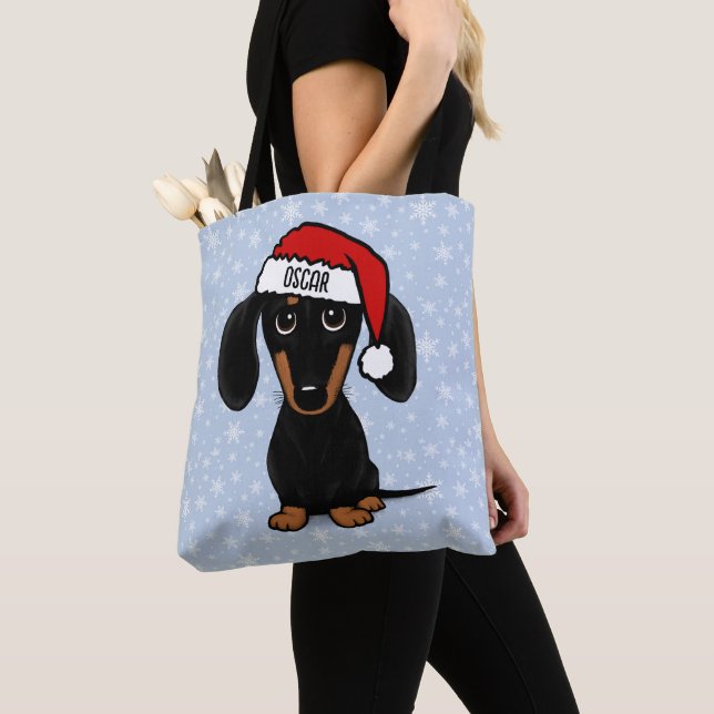 Black and Tan Santa Dackel Niedlich Dog Weihnachte (Von Nahem)
