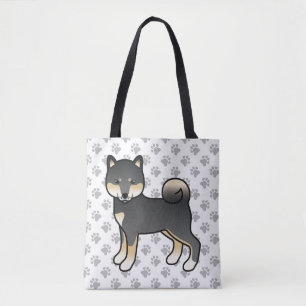 Black and Tan Shiba Inu Cartoon Dog & Paws