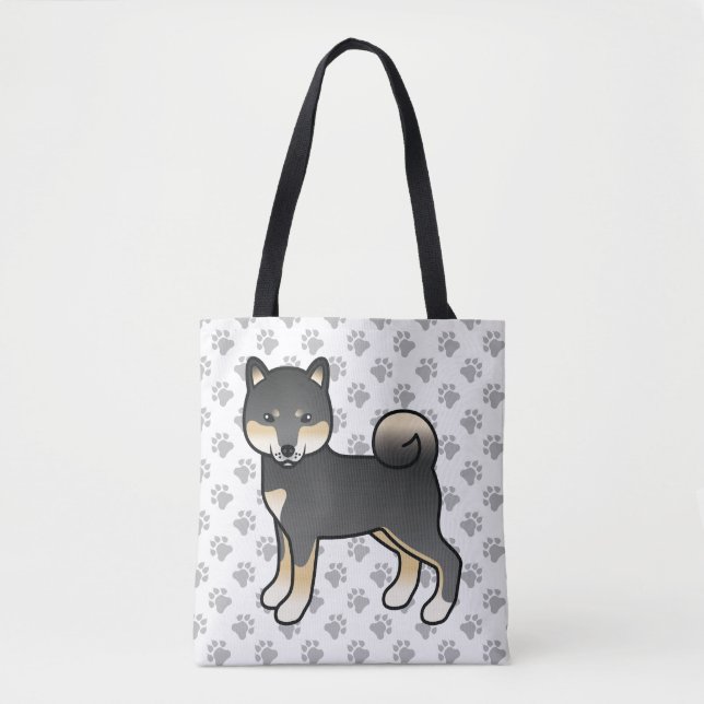Black and Tan Shiba Inu Cartoon Dog & Paws (Vorderseite)