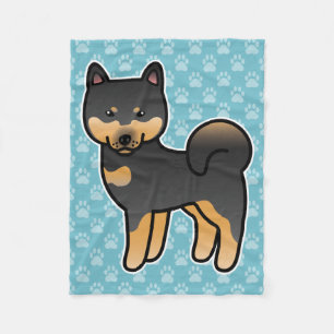 Black and Tan Shiba Inu Dog Fleecedecke