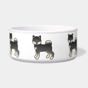 Black and Tan Shiba Inu Niedlicher Cartoon Dog Napf