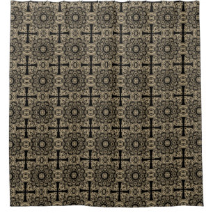 Black and Tan Tribal Duschvorhang