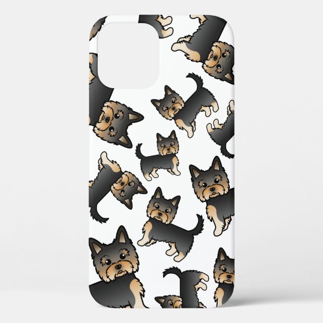 Black and Tan Yorkshire Terrier Dog Pattern Case-Mate iPhone Hülle (Rückseite)