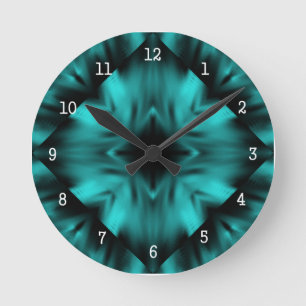 Black and Teal Designer Wall Clocks Runde Wanduhr