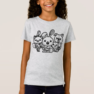BLACK AND WHITE #17 - Animal Family V02 T-Shirt