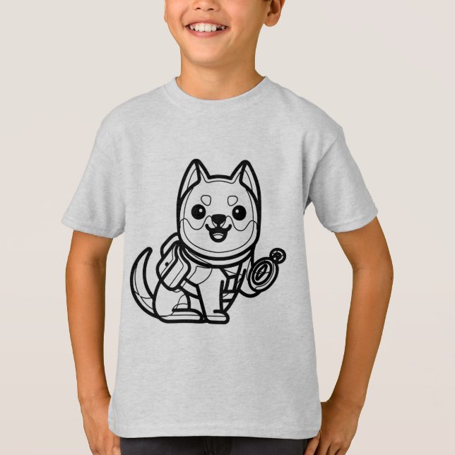 BLACK AND WHITE #18 - Adventure Dog T-Shirt (Vorderseite)