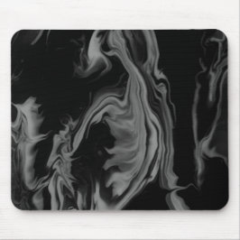 Black and White Abstract Art on a Thick Computer Mousepad