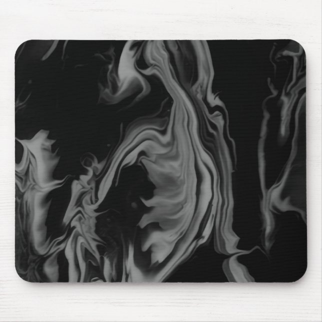Black and White Abstract Art on a Thick Computer Mousepad (Vorne)