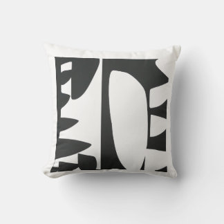 Black and white abstract color block art throw pil kissen