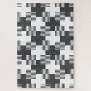 Black and White Abstract Geometric Pattern Puzzle